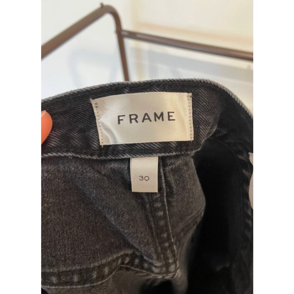 Frame The Bubble Cropped Frayed High Rise Barrel-Leg Jeans size 30 - Picture 4 of 7